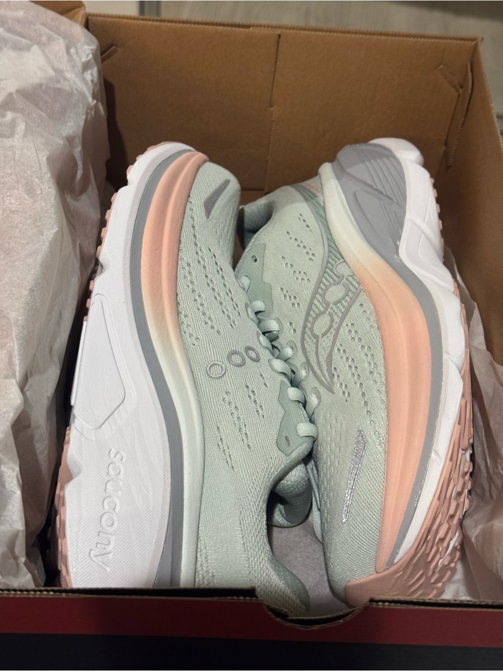 Saucony Mint Green and Pink Women's Running Shoes